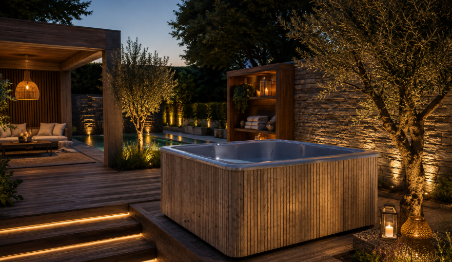 Vierkante hottub met elektrische verwarming