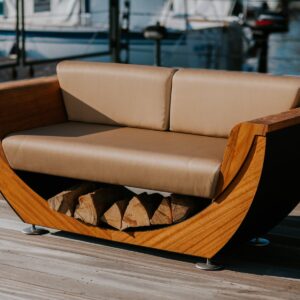 Masuria Narie loungebank met teakhout en houtopslag