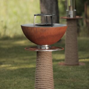 Juno plancha grill cortenstaal met touwvoet